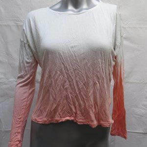 Forever 21 Beige Cream to Orange Long Sleeve Shirt